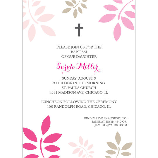 Botanical Leaves with Cross Invitations